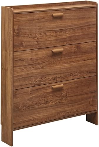 Zapatero con 3 cajones abatibles armario estrecho para almacenamiento moderno de zapatos para entrada zapatero independiente para espacios pequeños