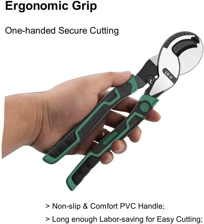 Wire Cutter Heavy Duty 8 Inch High Leverage Wire Cable Cutter Pliers Tool for Aluminum, Copper, Wire, Communications Cable