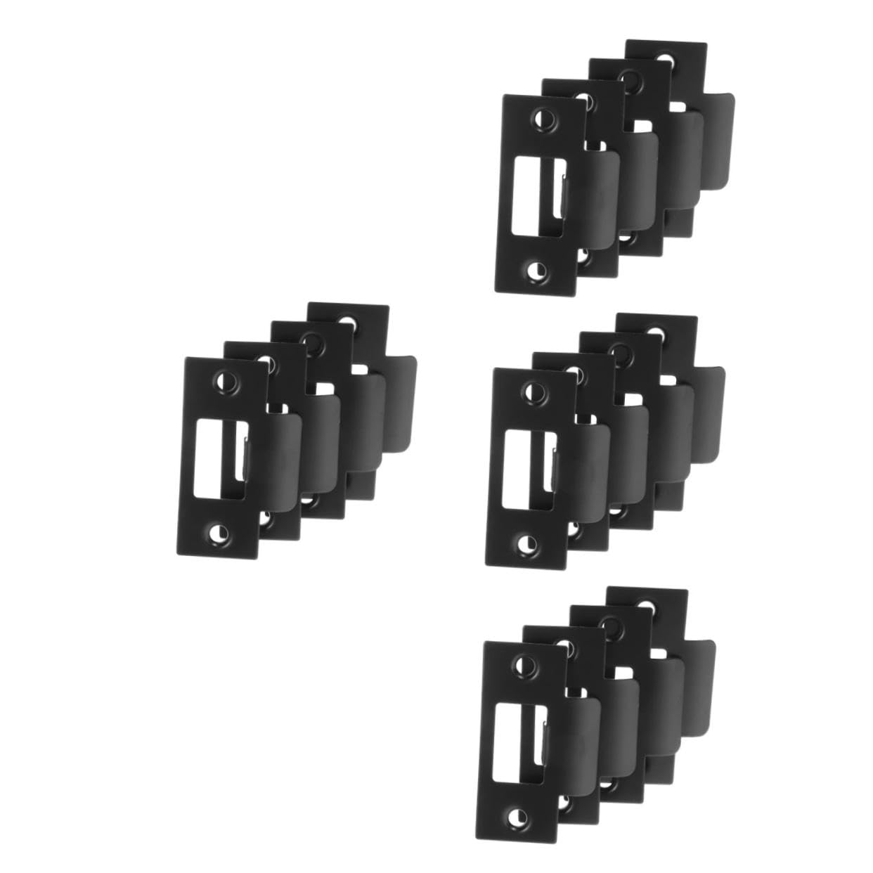 Lurrose 4 Ensembles Guide De Serrure De Porte Loquet Le Buteur Clé Verrou Porte Plaque De Fixation De Verrouillage De Porte Plaque De Réparation De Porte Acier Inoxydable Noir 4 Pièces * 4