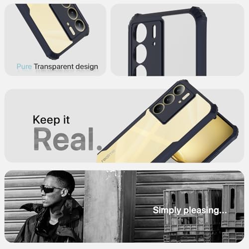 Image of Pikkme Back Cover for Realme C71 | Ultra Hyrbid | Full Camera Protection | Raised Edge | Crystal Clear Transparent Bumper Case (Blue)