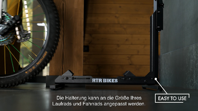 RTR BIKES Brutus Up Fahrradständer Vertikal & Horizontal – Platzsparender Bodenparker für E-Bikes bis 30kg – Freistehend, Passend für 24-29 Zoll & 3,5