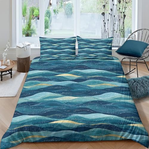 Housse de couette vagues 135x200 microfibre抗过敏单人床品 - 4