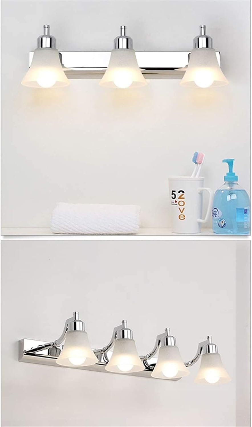 Lampe de Miroir de courtoisie à LED avec Ampoule E14 - Design Minimaliste pour Salle de Bain, Chambre et Coiffeuse, Chaner