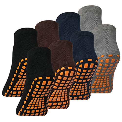 Baby Ankle Grip Socks 8 Pack Non Slip/Anti Skid Trampoline Crew Socks for Boys Girls Toddlers Kids BGW M