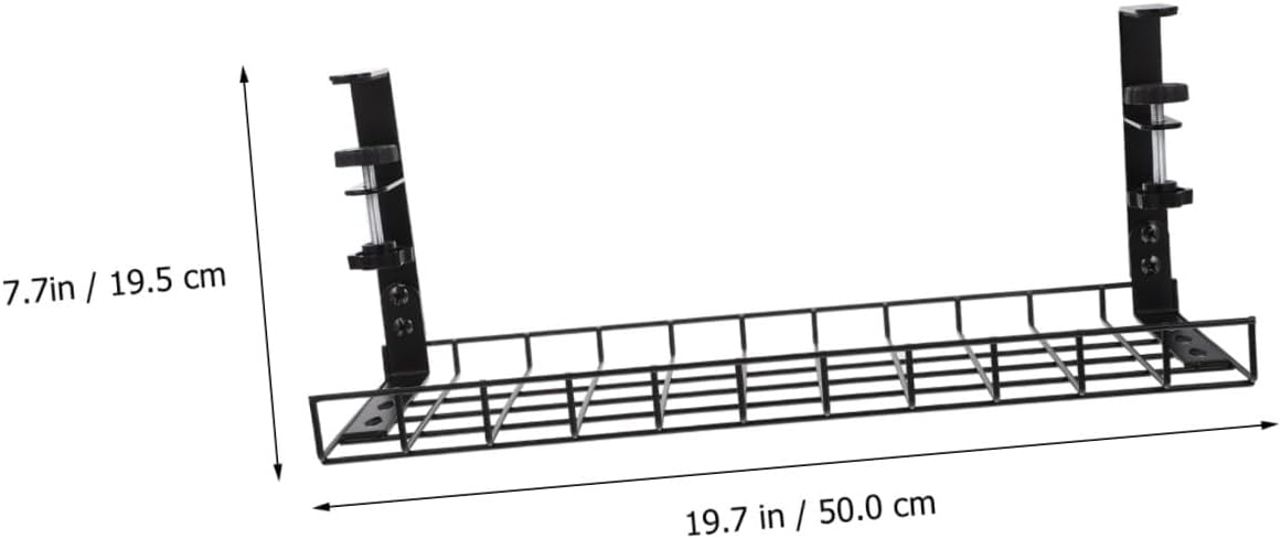 Desk Cable Management Tray Wire Storage Rack 500mm No Drill Cord Organizer for Office Desk Power Strip Holder Cable Organizer