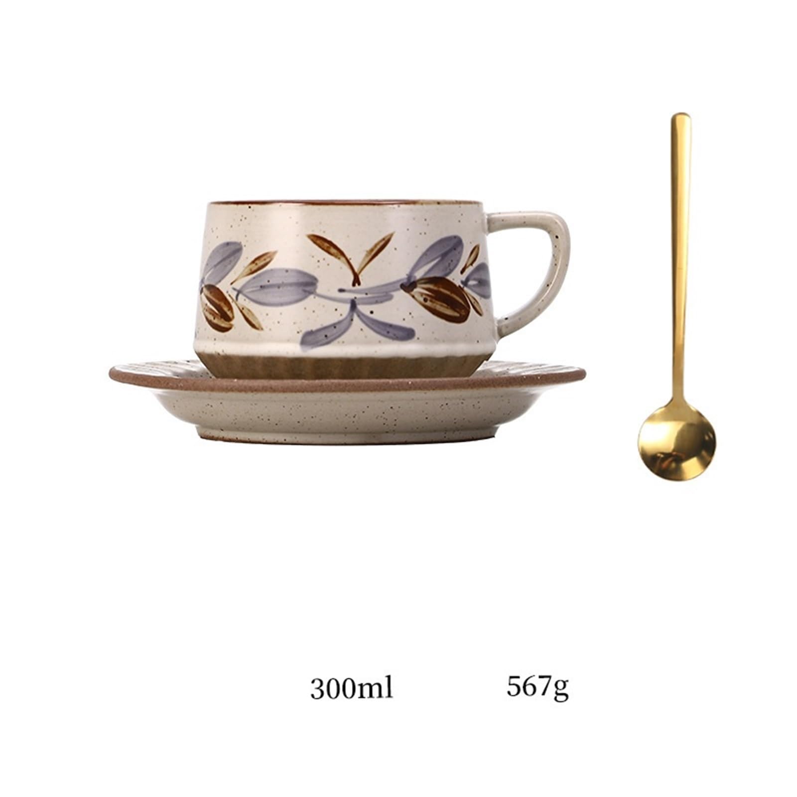 Kubki do kawy Zestaw filiżanek do kawy/herbaty z ceramiki vintage floral ze spodkiem i łyżeczką