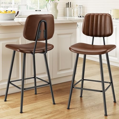 Raynesys 24-Inch Leather Bar Stools