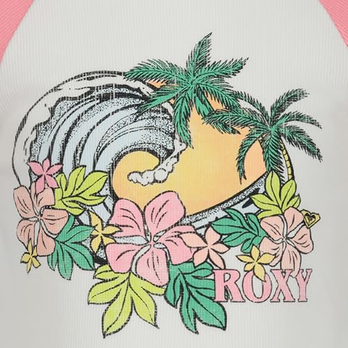 Image of Roxy Girls' Short Sleeve Snug Fit Ribbed Tee, Crew Neck Graphic T-Shirt, Soft & Comfortable