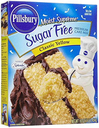 Pillsbury Cake Mix, Sugar Free, Classic Yellow 16 oz (Pack of 12)