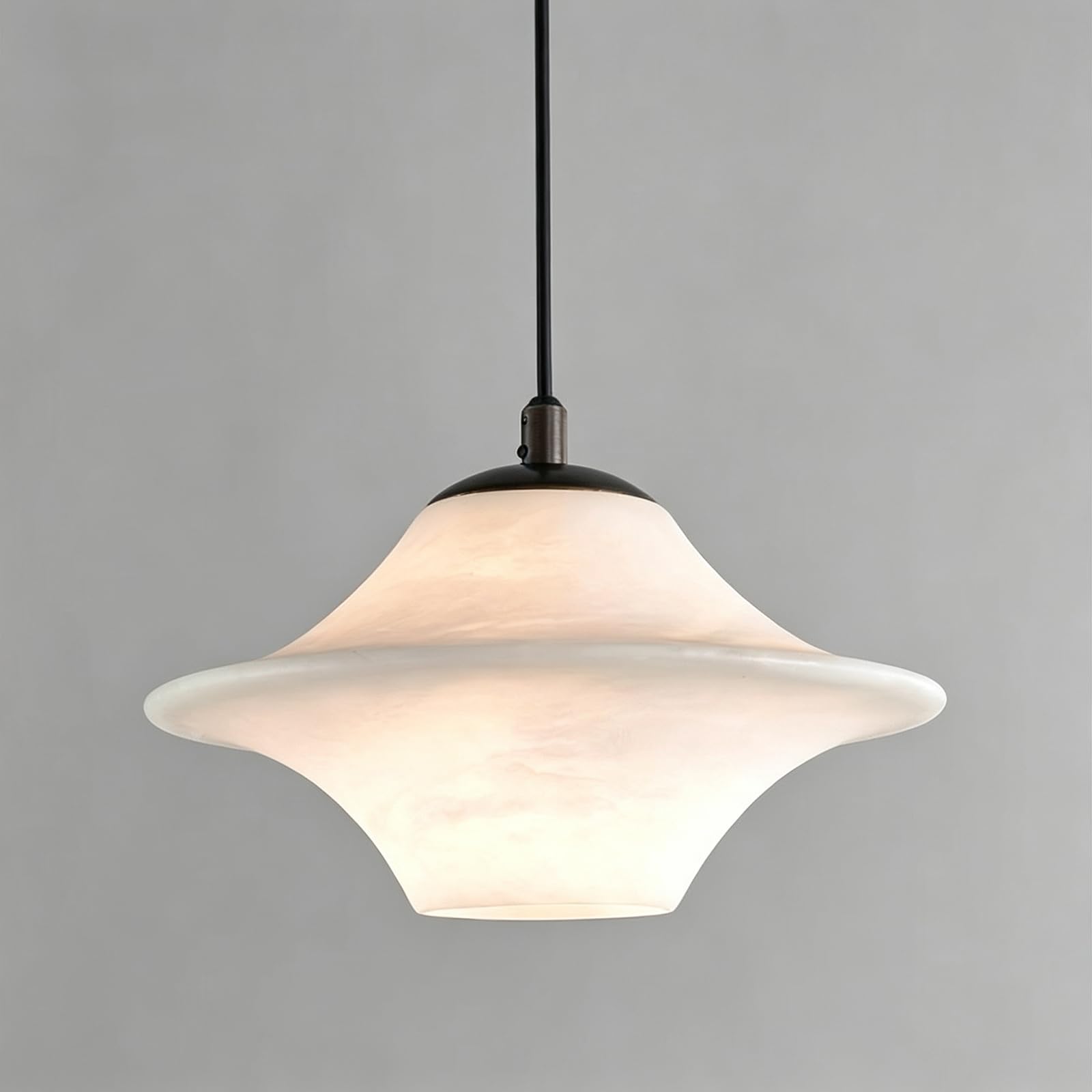 Kikioo Modern Saucer Alabaster Pendant Light Fixture for Kitchen Island