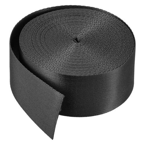 Image of Nylon Webbing Strap, 10 Metres, 1 inch /1.5 inch /2 inch Width, 0.7 mm Thickness (Black, 2 inch)