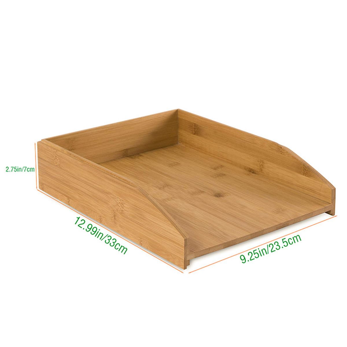 Ablagefächer Stapelbar Holz 2er Set Briefablage Zeitschriften Ordner Post Schreibtisch Organizer Büro Natur