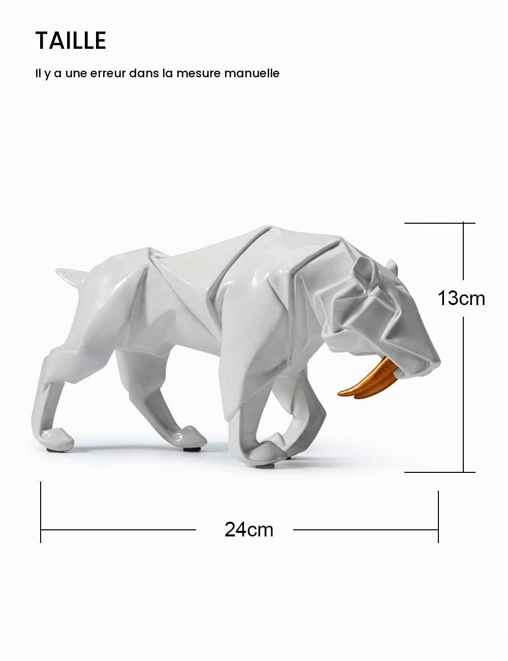 HAUCOZE Léopard Figurine Statue Dinosaur Sculpture Animal Décoration Moderne Cadeau Arts Maison Décor pour Salon Bureau Resine 22cm