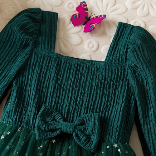 NNJXD Flower Girl Tulle Dress Elegant Princess Long Sleeves Party Winter Autumn Clothes3