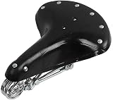 Vintage Elephant Spring Genuine Leather Bike Saddle Retro Bicycle Cushion Seat (Black)