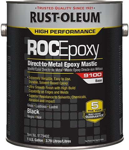 9179402 High Performance 9100 System DTM Epoxy Mastic | Gloss Black, 1 Gallon – Two-Component Direct-to-Metal Epoxy Coating, High Solids, Chemical & Abrasion Resistant, Industrial Protective Finish