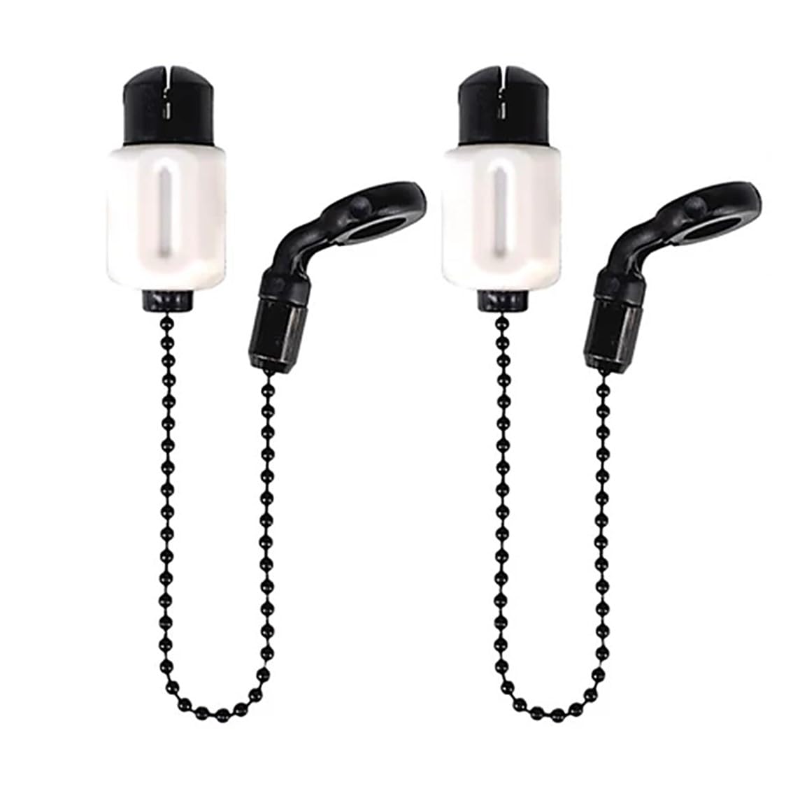 TJR Tackle Pro Ace 2 Bite Indicators Bobbins Short 13cm Chain For Fishing Bite Alarms, White
