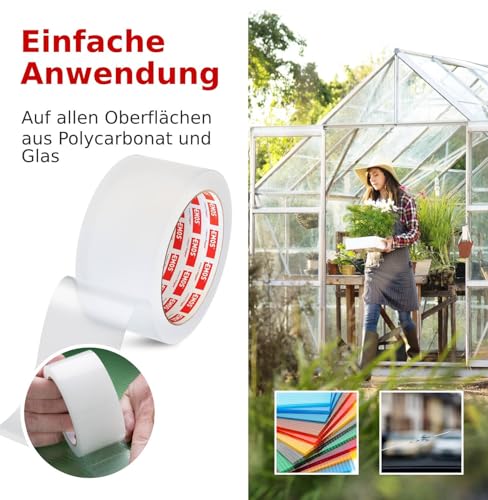 EMOS Glas-Reparaturband, transparentes Flickband 5 cm x 250 cm, für den ganzjährlichen Einsatz, sehr stark haftendes Klebeband zum Abdichten von Rissen und Kratzer auf Glas- und Polykarbonat-Flächen