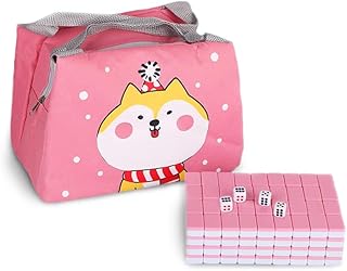 DSNGEZ Traditional Mini Chinese Mahjong Game Set 144 Tiles, with Portable Handbag, Tile Size - 2.4 * 1.5 * 1.1 cm (1.0 * 0.6 * 0.5 inches)(ä¸­å›½éº»å°†)