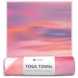 Eunzel Hot Yoga Towel, Non Slip Yoga Mat Towel Sweat Absorbent Printed Yoga Towel with Grip Dots for Hot Yoga, Pilates and Workout 72"x 24", Sunset