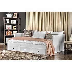 Furniture of America Medina Cottage Style Storage Daybed, White 51JRCnpjN4L. SS280