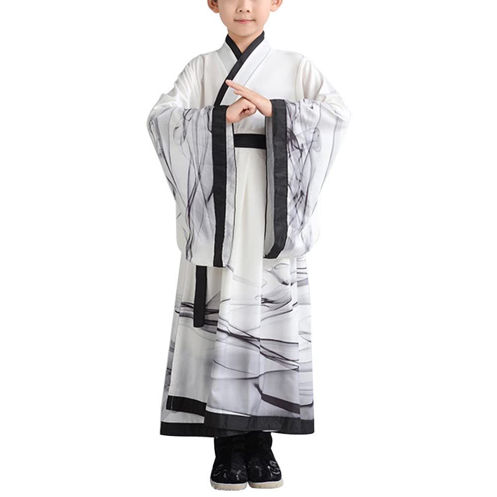Deluxe Kids Hanfu Costume Ancient Chinese Traditional Flower Embroidery Halloween Party Folk Dance Performance Wear