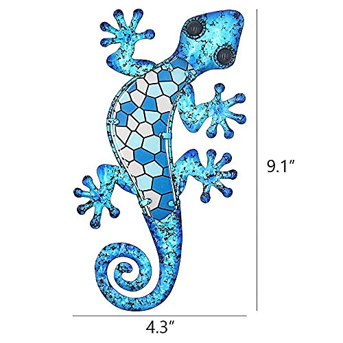 Hanayard Metal Gecko Outdoor Wall Decor Lizard Art Decorative Garden Sculptures For Home, Bedroom, Living Room, Pool, 3 Pack #TOP1