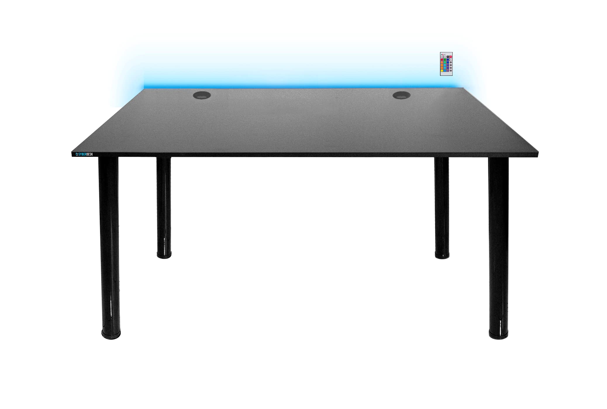 Bureau Gaming Bureau de Jeu pour Gamers 120 cm x 65 cm – Bureau d'ordinateur pour Bureau à Domicile – Bureau avec Lumières LED – Télécommande pour Changer 16 Couleurs Parent (Noir)