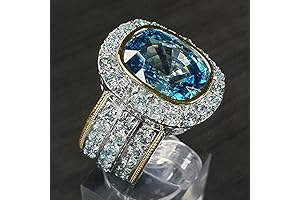 925 Sterling Silver Shiny Full Diamond Blue Cubic Zirconia Multi-Row Eternity Ring