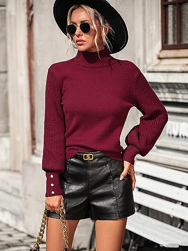 Image of Upopby Women's Fall Winter Turtleneck Sweaters Knitted Pullover Sweater Top