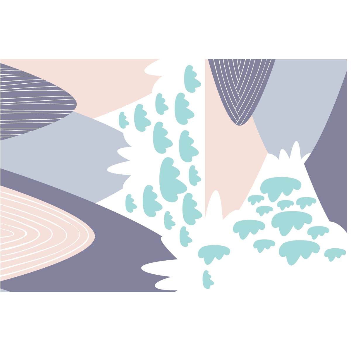 Children's Wall Stickers - Decorative Baby Room - Giant Children's Wall Sticker Scandinavian Mountains Finka - 50 x 75 cm - Image 2