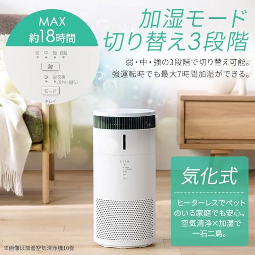 アイリスオーヤマ 空気清浄機 加湿付き 20畳 ホワイト