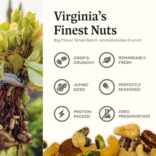 Image of Belmont Peanuts Gourmet Sea-Salted Mixed Nuts, 18 oz (1 Pack) - Cashews, Almonds, Pecans, Filberts, Pistachios - Only 7 Simple Ingredients, No Preservatives - A Premium, Salty, Crunchy Snack