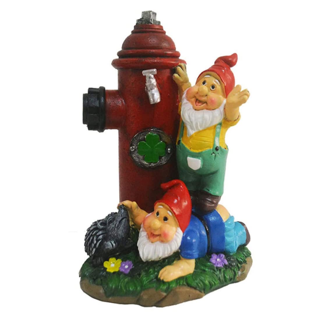 Fire Hydrant Statue Garden Gnome Decor Sculptures Resin Lawn Ornaments for Yard