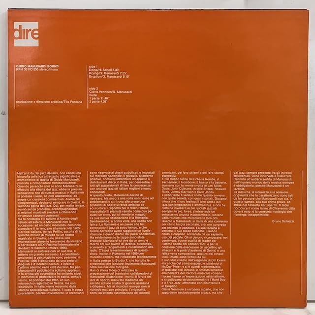 オリジナル盤】イタリア・ジャズピアノの大御所、ギド・マヌサルディの