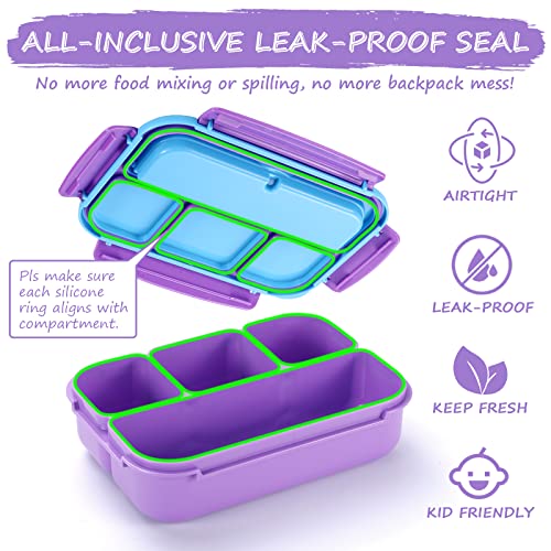 Qqko DJ-PURPLE Bento Lunch Box With 4 Compartments thumb #4