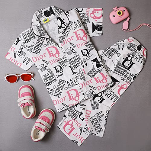 Image of A Little Swag Cotton Printed Night Dress Soft Night Suit Sleepwear Nightwear Set Unisex Kids Wear