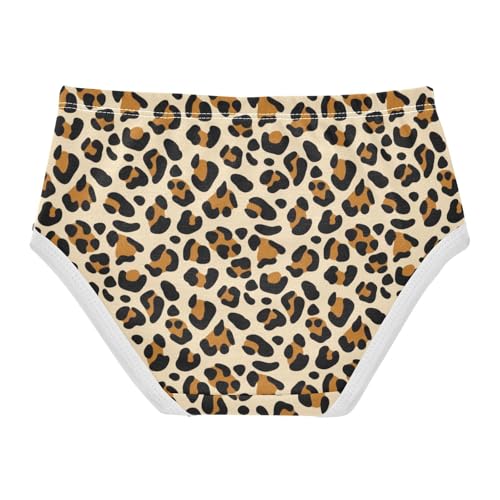 Joisal Cotton Girls Underwear Toddlers Leopard Black Brown Spots Tan Girl Panties Cute Artistic Kids Briefs Undies 2t2