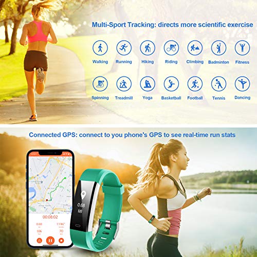 LETSCOM Fitness Tracker HR, Activity Tracker Watch with Heart Rate Monitor, Waterproof Smart Fitness Band with Step Counter, Calorie Counter, Pedometer Watch for Women and Men