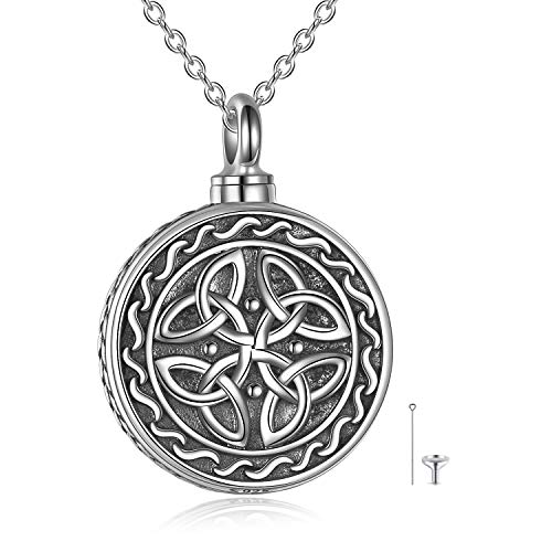 Celtic Knot Urn Necklace for Ashes 925 Sterling Silver Heart Pendant Cremation Jewelry for Ashes Keepsake Necklace Jewelry Irish Gifts for Women Girls - Main Image