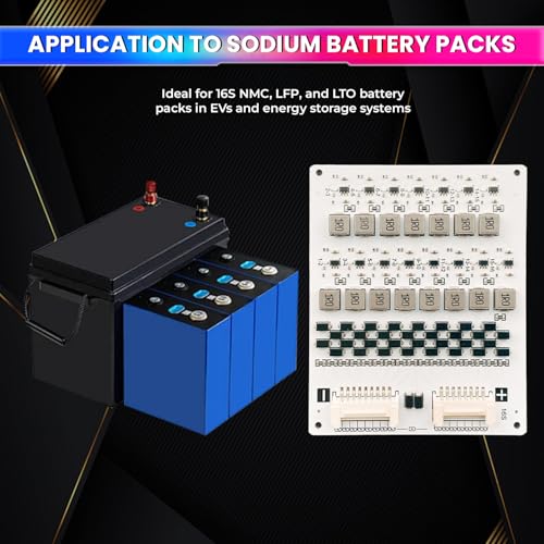 Image of amiciSolar 16S 2A Active Balancer Board for LFP LiFePO4 Lithium Li-ion Lipo LTO Battery Packs - Inductive Energy Equalization for 3.0V~4.2V Cells, Efficient Voltage Balancing
