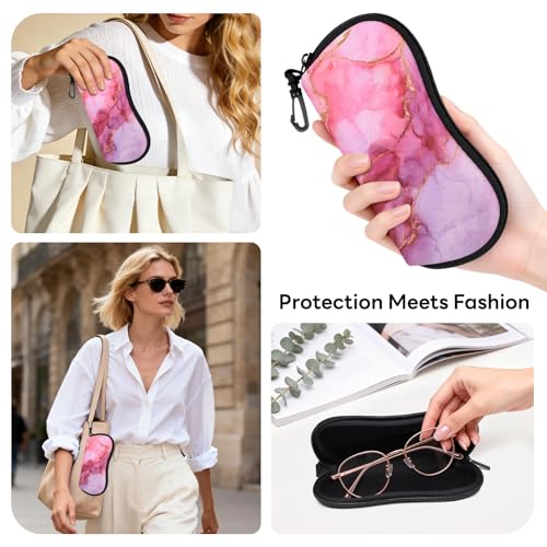 Image of Sunglasses Case with Belt Clip, Ultra Light Neoprene Zipper Soft Padded Glasses Case for Women Men