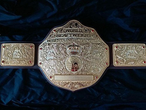 Adult Championship wrestling belt Showing On Wrestling Brown strap full gold big gold3