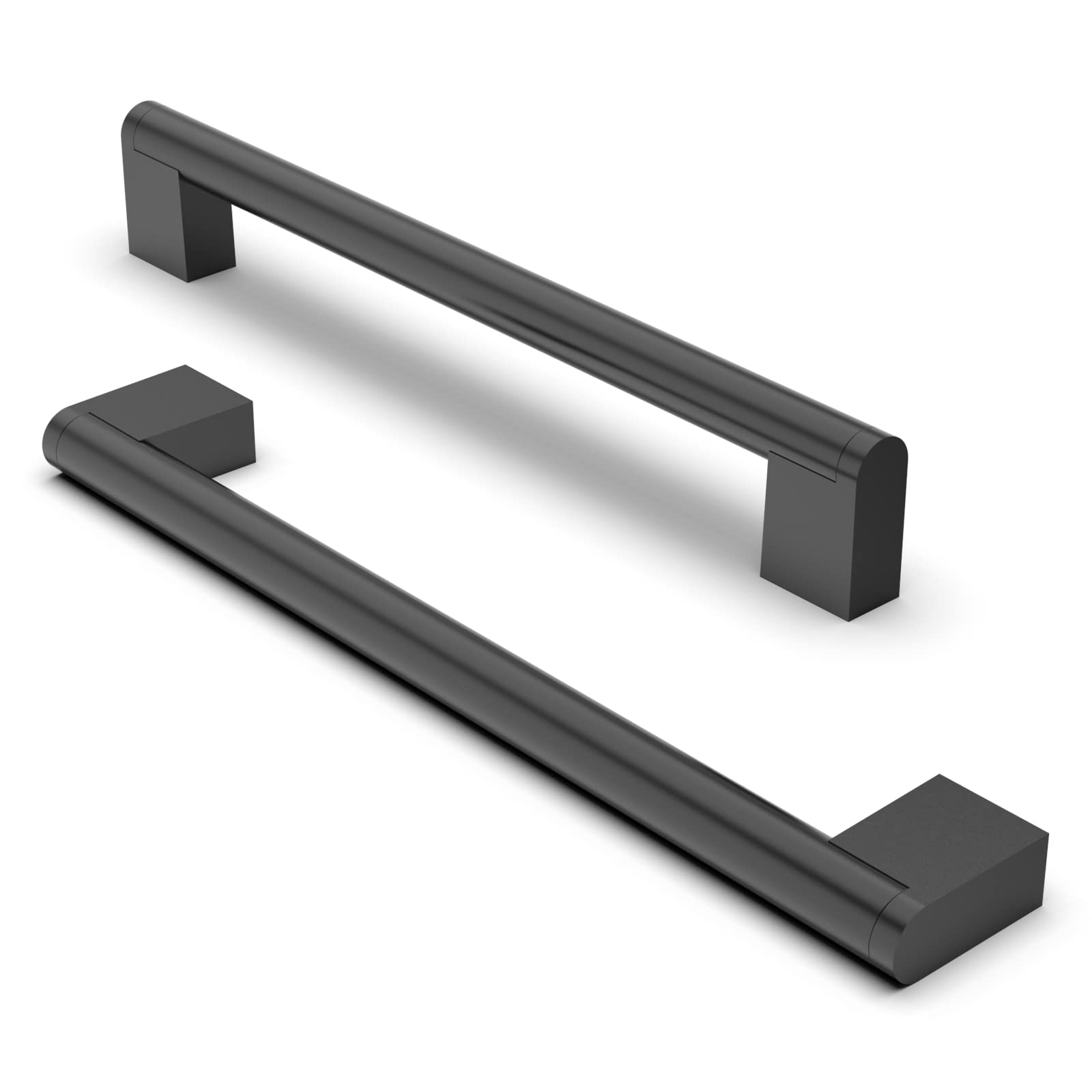 FURNIWARE 5 piezas manija de gabinete, distancia de orificio de 192 mm, manijas de muebles de acero inoxidable, tiradores de armario, manija de gabinete de cocina,negro mate