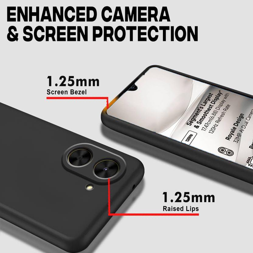 Image of AeoFit Back Cover Case for Motorola G67 Power 5G | Soft Micro-Fibre Lining Inside | Camera Protection Bump | Shockproof Back Cover Case for Moto G67 Power 5G (Black)