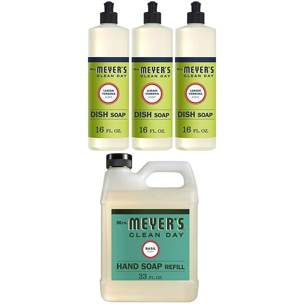Mrs Meyers Clean Day Liquid Dish Soap Lemon Verbena 16 Ounce Bottle Pack of 3 and Liquid Hand