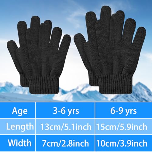 24 Pairs Kids Winter Mittens, Stretchy Warm Knitted Gloves Assorted Solid Magic Gloves for Toddler Boys and Girls2