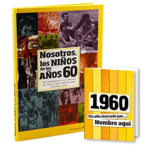 Calledelregalo 1960 Libro 'Nosotros los niños de los años 60' con tarjeta de 1960 personalizada