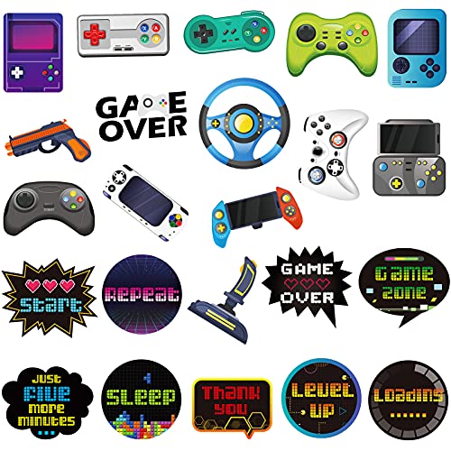 575 Pieces Video Game Stickers for Video Game Party Decorations Gamer Themed Labels Adhesive Controller Laptop Stickers Decal for Boys Gaming Theme Birthday Party Favor Supplies