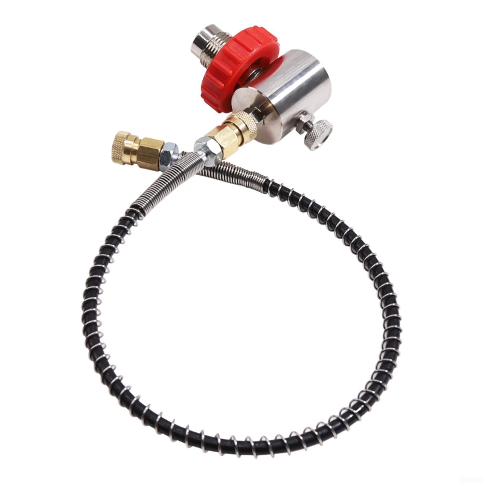 Manometro per immersioni subacquee con adattatore di riempimento da G5/8 a 7/8, doppio calibro luminoso fino a 6000 PSI, tubo a molla da 24 pollici per ricarica cilindro (SFC044)